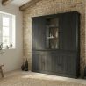 Vaisselier GABRIEL DARK avec 5 portes pleines, 1 porte vitrée et 3 tiroirs