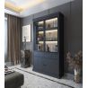 Vitrine 2 portes vitrées GABRIEL DARK en décor chêne noir