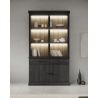 Vitrine 2 portes vitrées GABRIEL DARK en décor chêne noir
