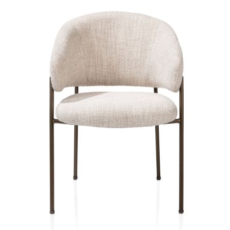 Gavin, chaise à accoudoirs - steelbrown - ressorts ensachés - tissu Luton - Henders and Hazel