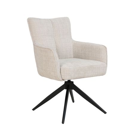Chaise pivotante FABIO en tissu coloris beige ou anthracite