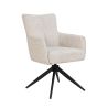 Chaise pivotante FABIO en tissu coloris beige ou anthracite