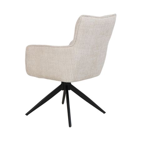 Chaise pivotante FABIO en tissu coloris beige ou anthracite