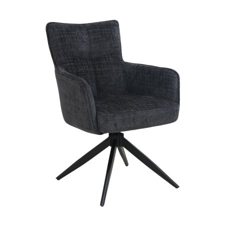 Chaise pivotante FABIO en tissu coloris beige ou anthracite