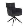 Chaise pivotante FABIO en tissu coloris beige ou anthracite