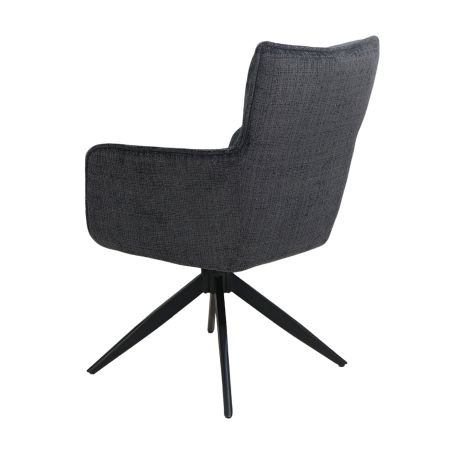 Chaise pivotante FABIO en tissu coloris beige ou anthracite