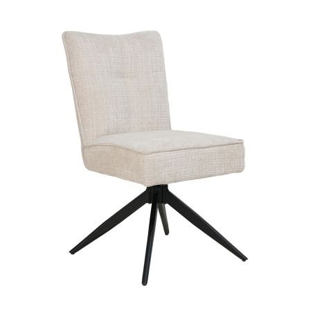 Chaise pivotante FABIAN en tissu beige ou anthracite