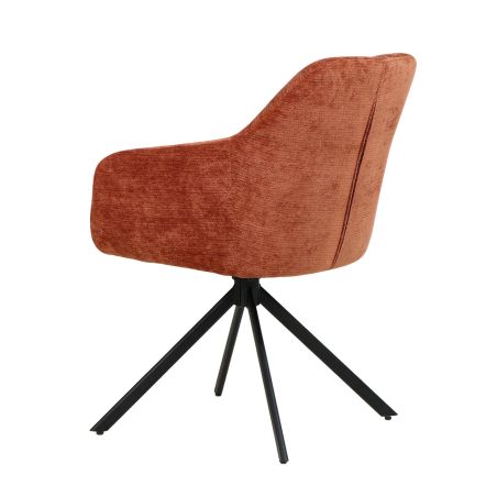 Chaise pivotante FABIO avec accoudoirs en tissu coloris copper ou vison