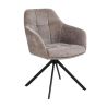 Chaise pivotante FABIO avec accoudoirs en tissu coloris copper ou vison