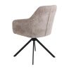 Chaise pivotante FABIO avec accoudoirs en tissu coloris copper ou vison