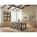 Salle à manger complète GABRIEL LIGHT en décor chêne clair avec table 210 cm et LED