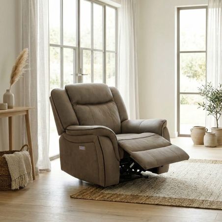 Fauteuil 1 place DOVER en tissu avec relax électrique