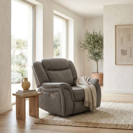 Fauteuil 1 place DOVER en tissu avec relax électrique