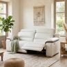 Canapé italien 3 places LORENZO 214 cm en cuir véritable avec 2 relax électriques