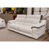 Canapé italien 3 places LORENZO 214 cm en cuir véritable avec 2 relax électriques