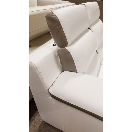 Canapé italien 3 places LORENZO 214 cm en cuir véritable avec 2 relax électriques