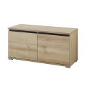 Banc à chaussure LISANDRE 96 cm à 2 portes coloris hêtre