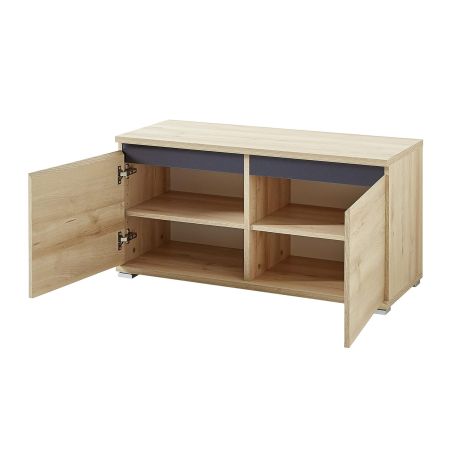 Banc à chaussure LISANDRE 96 cm à 2 portes coloris hêtre