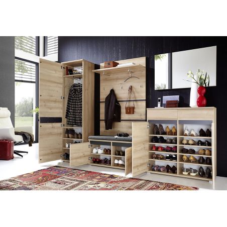 Armoire d’entrée LISANDRE 200 cm coloris hêtre