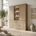 Vaisselier GABRIEL LIGHT avec 5 portes pleines, 1 porte vitrée et 3 tiroirs