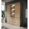 Vaisselier GABRIEL LIGHT avec 5 portes pleines, 1 porte vitrée et 3 tiroirs