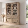 Vitrine 150 cm CURTIS en décor chêne cuivre