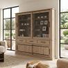 Vaisselier 220 cm CURTIS en décor chêne cuivre