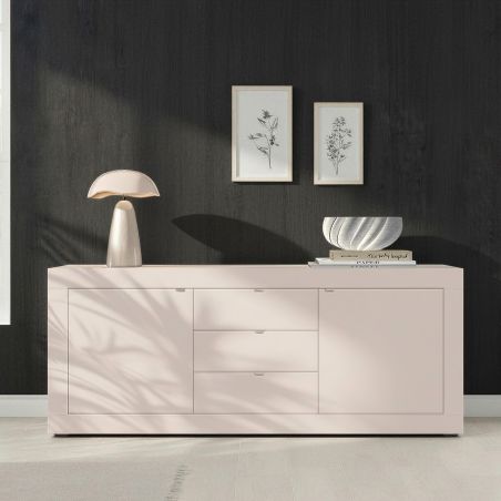 Buffet 210 cm BERGAME CACHEMIRE avec 2 portes et 3 tiroirs