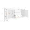 Buffet 210 cm BERGAME CACHEMIRE avec 2 portes et 3 tiroirs