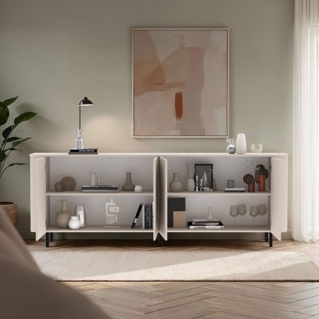 Buffet 230 cm LAGUNA avec 4 portes en coloris cachemire