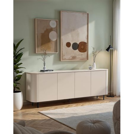 Buffet 230 cm LAGUNA avec 4 portes en coloris cachemire