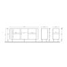 Buffet 180 cm LAGUNA avec 2 portes et 3 tiroirs en coloris cachemire