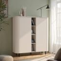 Buffet haut 2 portes et 4 niches LAGUNA en coloris cachemire