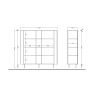 Buffet haut 2 portes et 4 niches LAGUNA en coloris cachemire