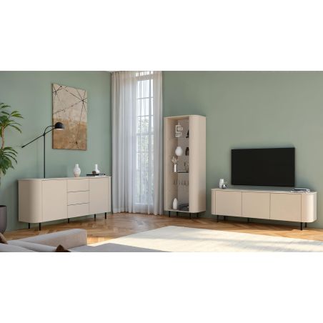 Meuble TV 180 cm LAGUNA avec 3 portes en coloris cachemire