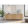 Buffet 230 cm LUCIUS avec 4 portes en décor chêne cadiz