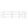 Buffet 230 cm LUCIUS avec 4 portes en décor chêne cadiz