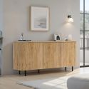 Buffet 180 cm LUCIUS avec 3 portes en décor chêne cadiz