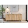 Buffet 180 cm LUCIUS avec 3 portes en décor chêne cadiz