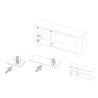 Buffet 180 cm LUCIUS avec 3 portes en décor chêne cadiz