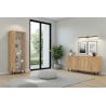 Buffet 180 cm LUCIUS avec 3 portes en décor chêne cadiz