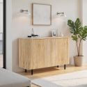 Buffet 130 cm LUCIUS avec 2 portes en décor chêne cadiz