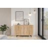 Buffet 130 cm LUCIUS avec 2 portes en décor chêne cadiz