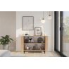 Buffet 130 cm LUCIUS avec 2 portes en décor chêne cadiz