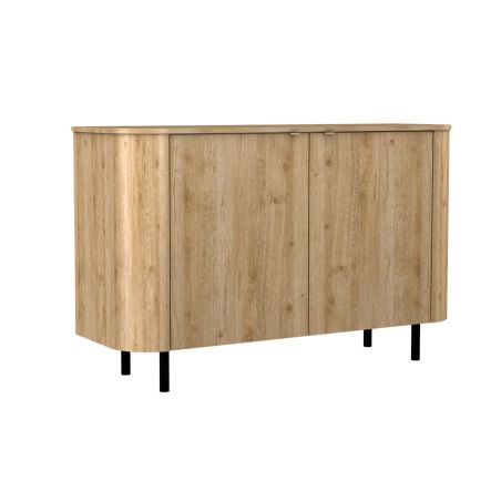 Buffet 130 cm LUCIUS avec 2 portes en décor chêne cadiz