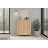 Buffet haut 130 cm LUCIUS avec 2 portes en décor chêne cadiz
