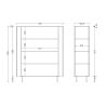 Buffet haut 130 cm LUCIUS avec 2 portes en décor chêne cadiz