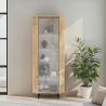 Vitrine 80 cm LUCIUS avec 1 porte en décor chêne cadiz