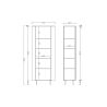 Vitrine 80 cm LUCIUS avec 1 porte en décor chêne cadiz