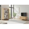 Vitrine 130 cm LUCIUS avec 2 portes en décor chêne cadiz